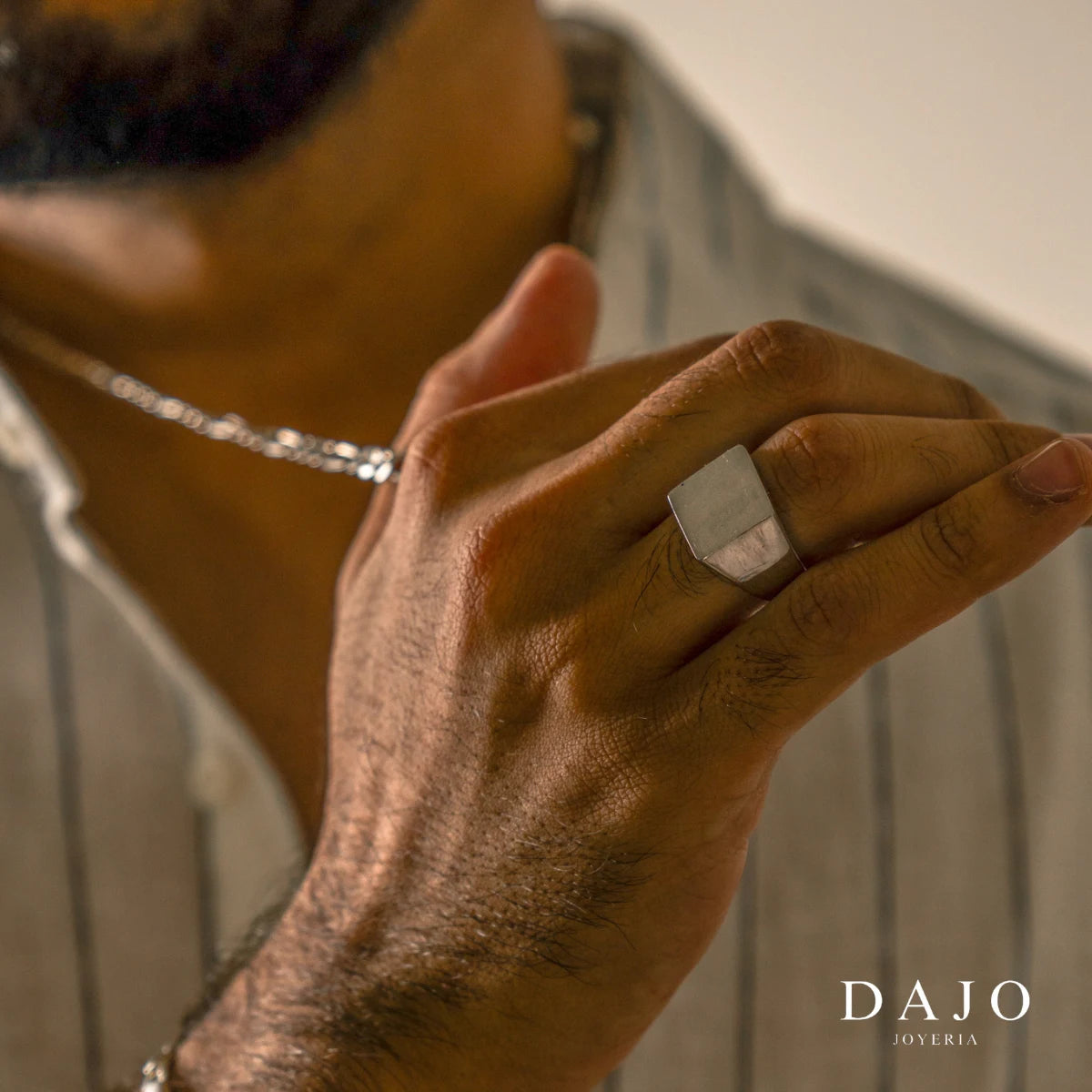 Anillo Cuadrado Liso plata .925 - regalo para novia o mama | DAJO Joyeria