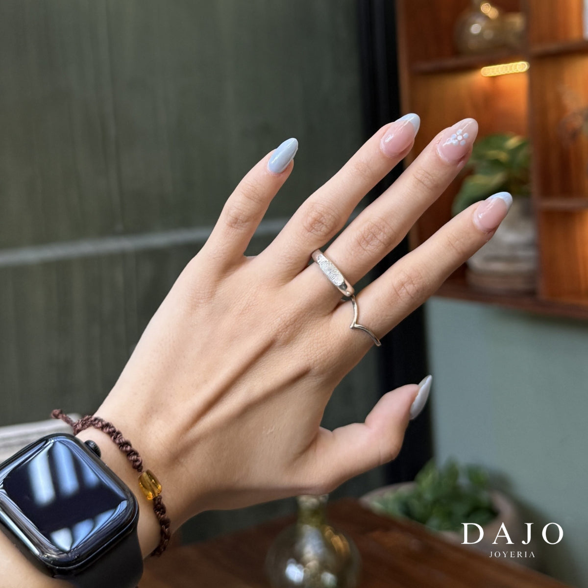 Anillo Huella Rectangular - Individual plata .925 - anillo con huella grabada personalizado | DAJO Joyeria