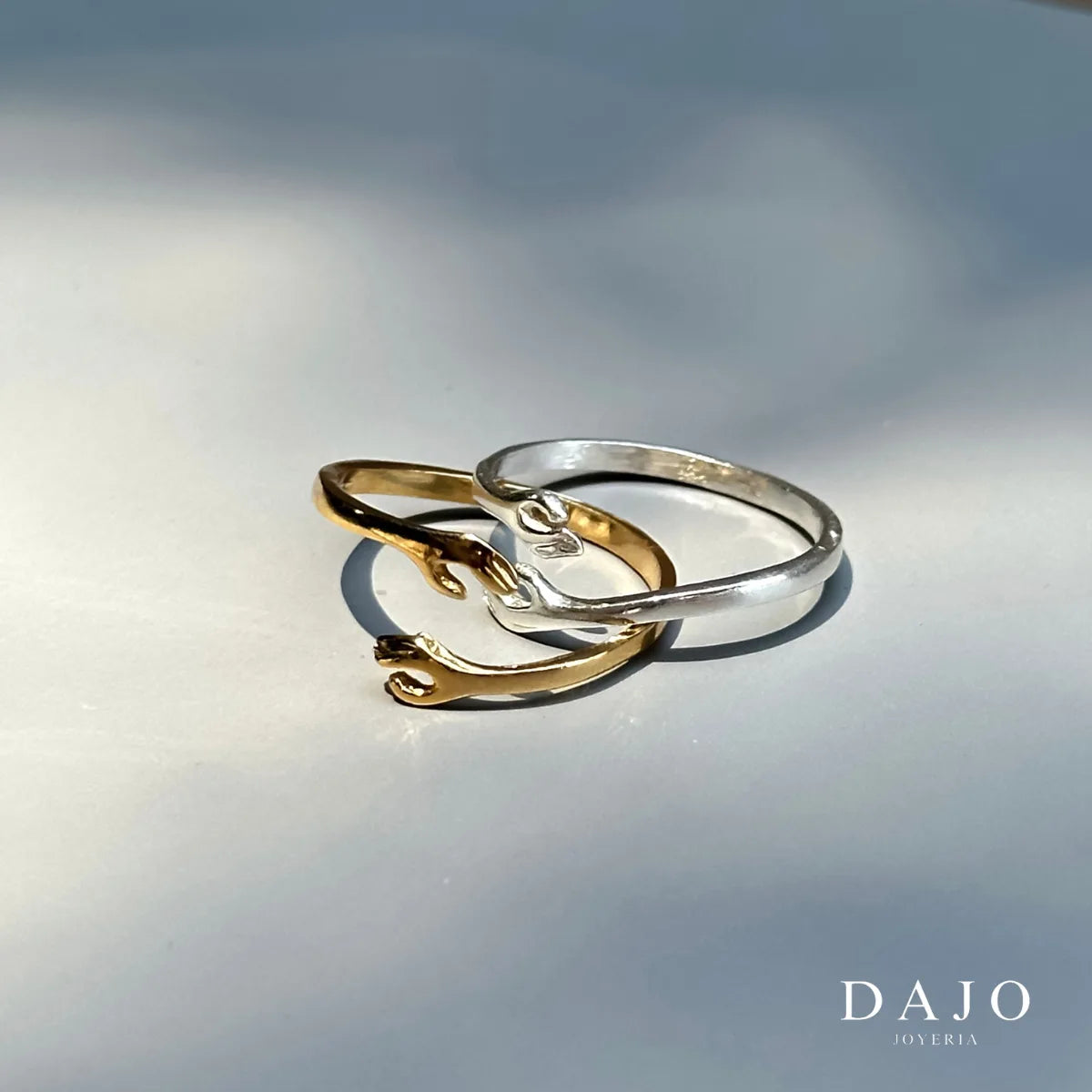 Anillo Abrazo / Apapacho Oro Sólido plata .925 - regalo para novia o mama | DAJO Joyeria