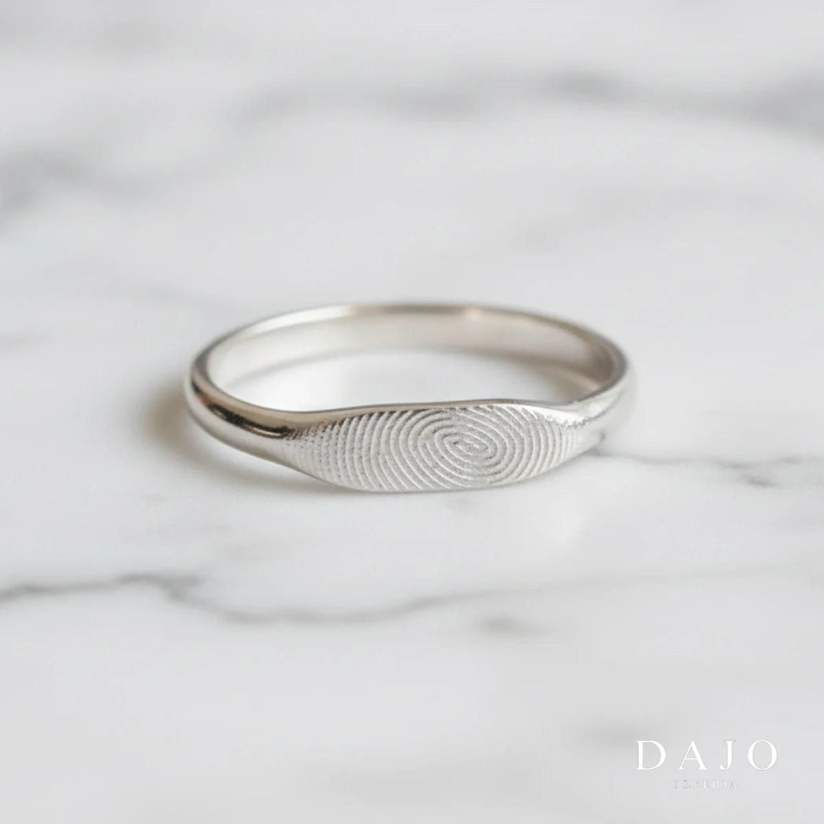Anillo Huella Botánica - Doble plata .925 - anillo con huella grabada personalizado | DAJO Joyeria