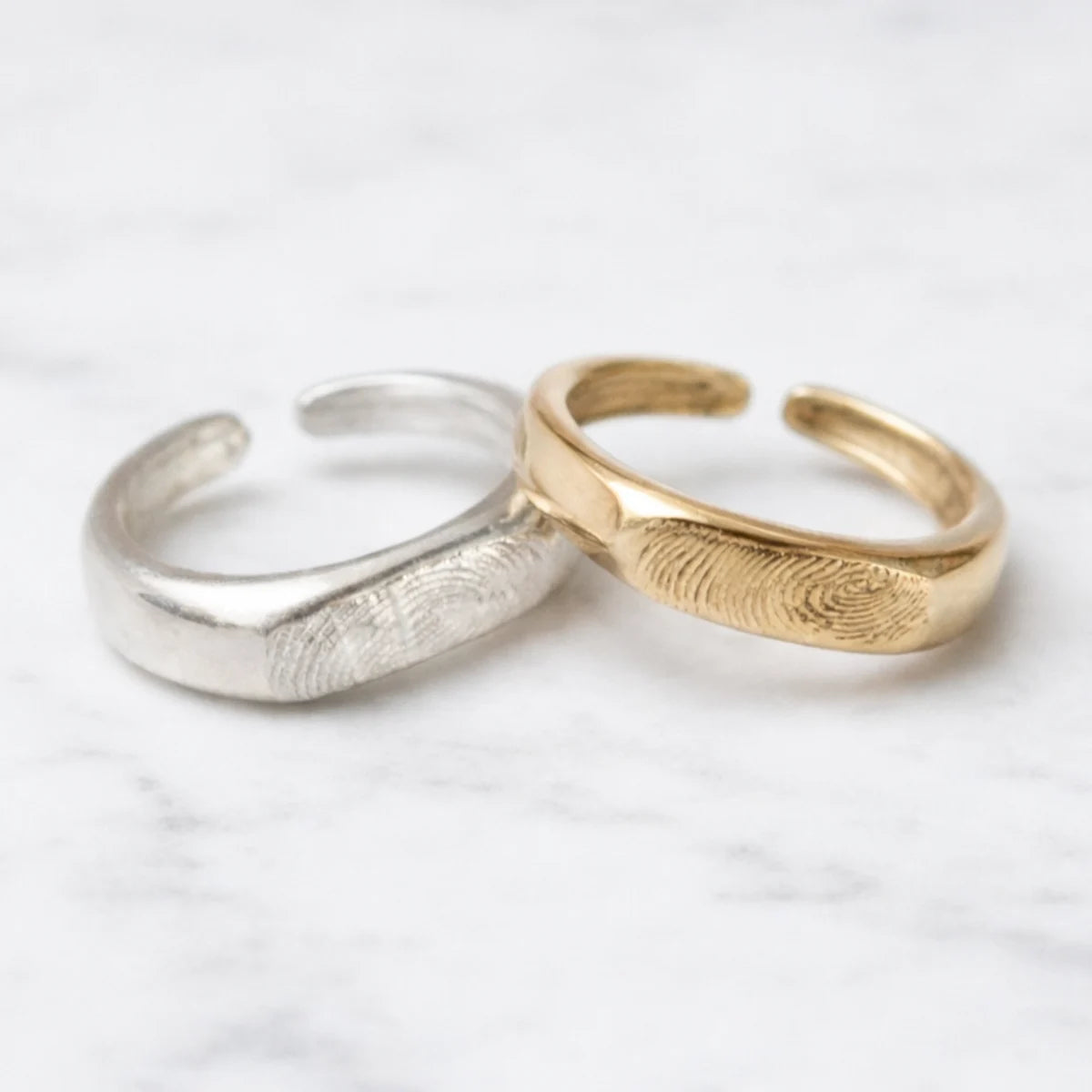 Anillo Huella Rectangular - Individual plata .925 - anillo con huella grabada personalizado | DAJO Joyeria