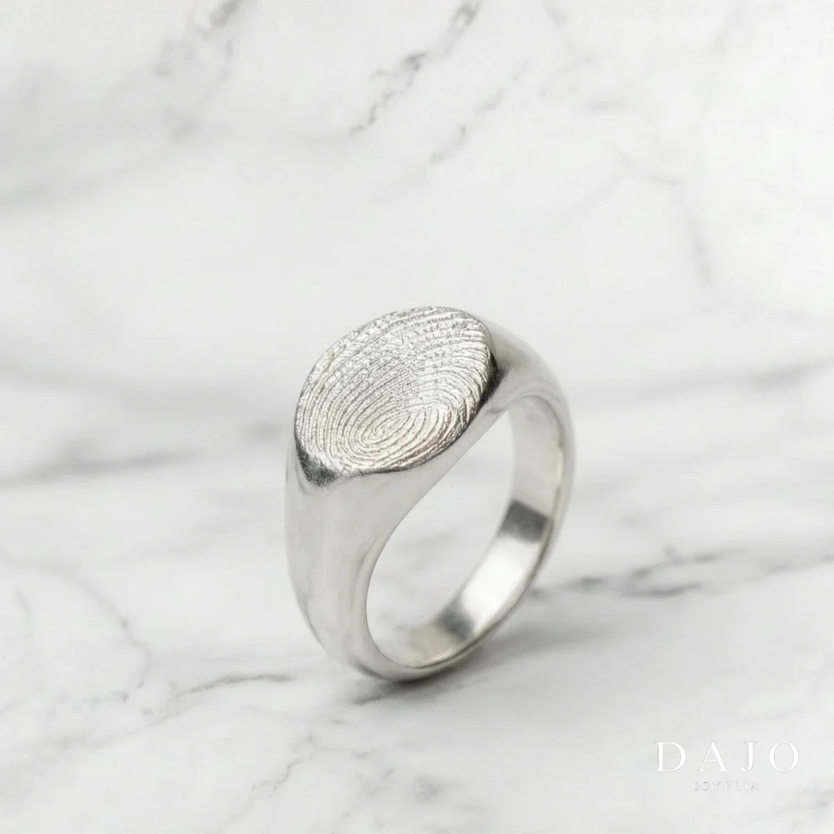 Anillo Huella Redondo - Individual plata .925 - anillo con huella grabada personalizado | DAJO Joyeria