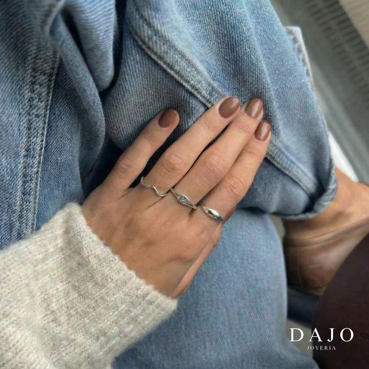 Anillo Thai con Inicial plata .925 - regalo para novia o mama | DAJO Joyeria