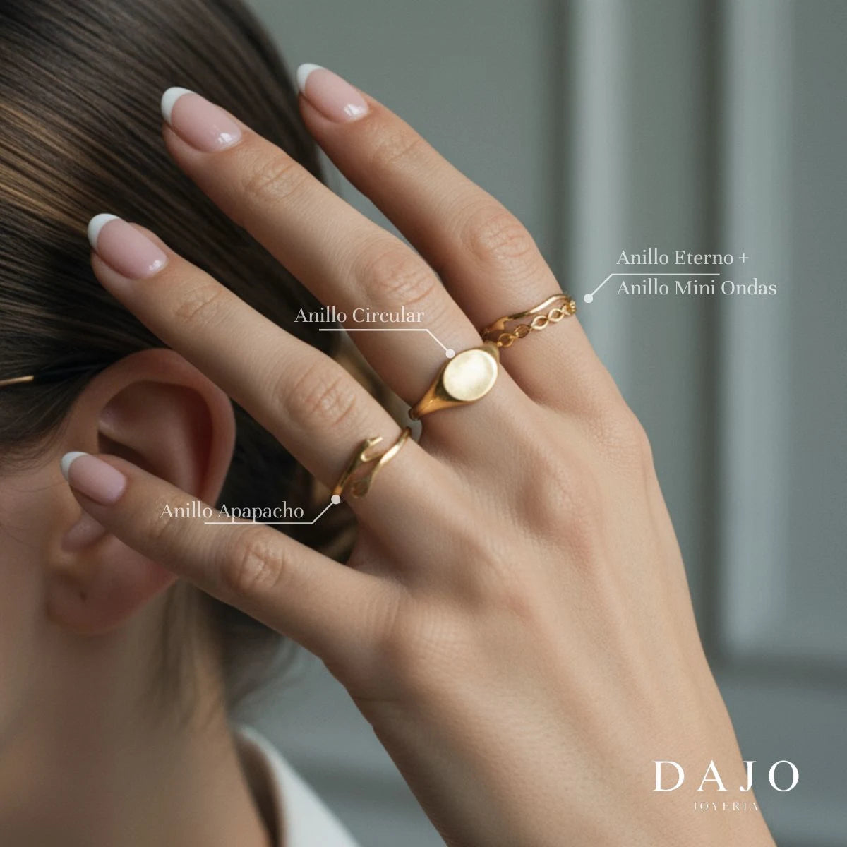 Anillo Abrazo / Apapacho Oro Sólido plata .925 - regalo para novia o mama | DAJO Joyeria
