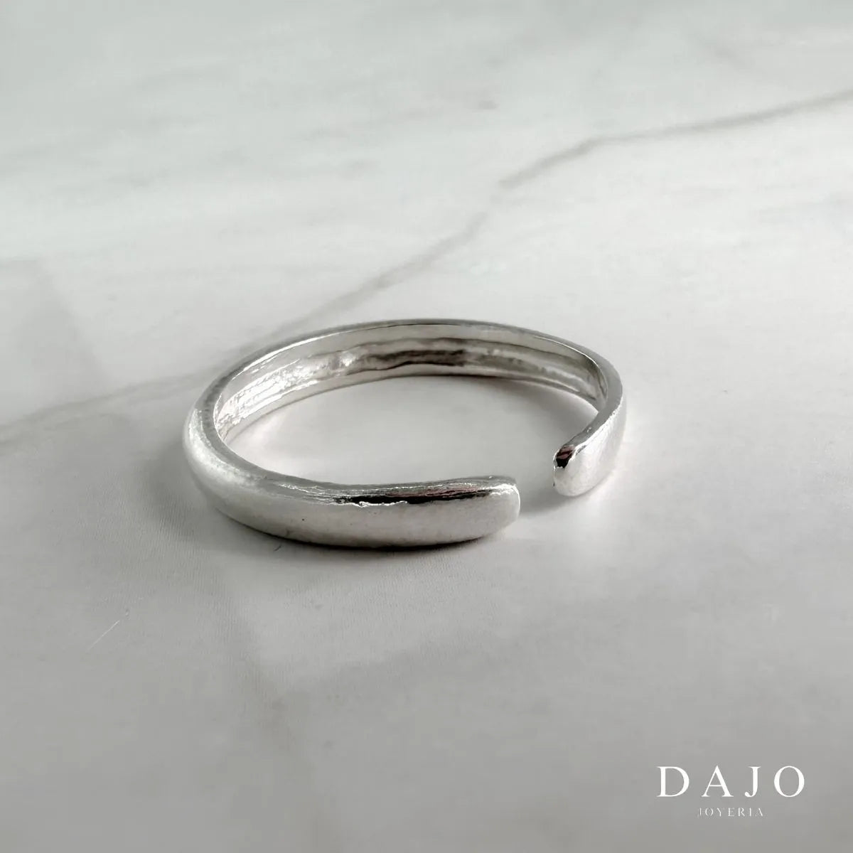 Joyería Anillo argolla de plata .925 ajustable hecho a mano con forma de aro circulo