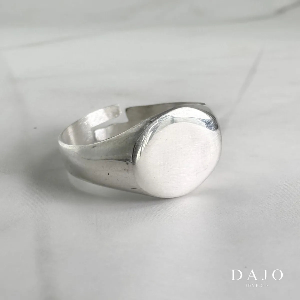Anillo Sello Redondo Circular Plata .925. Dajo Joyeria