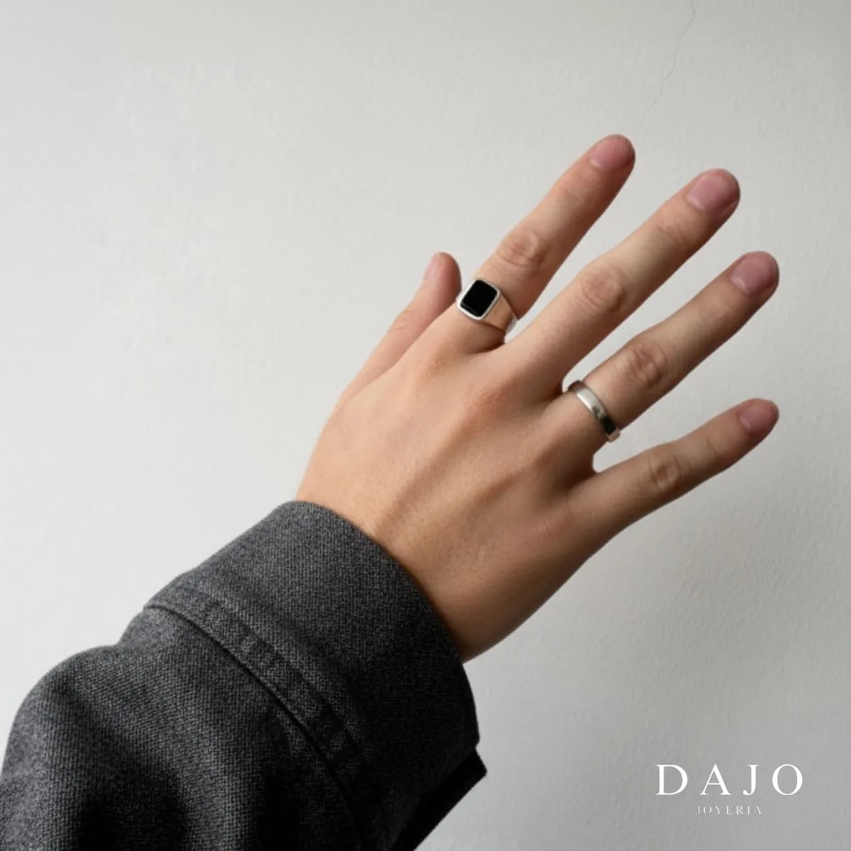 Anillo Espejo Negro plata .925 - regalo para novia o mama | DAJO Joyeria