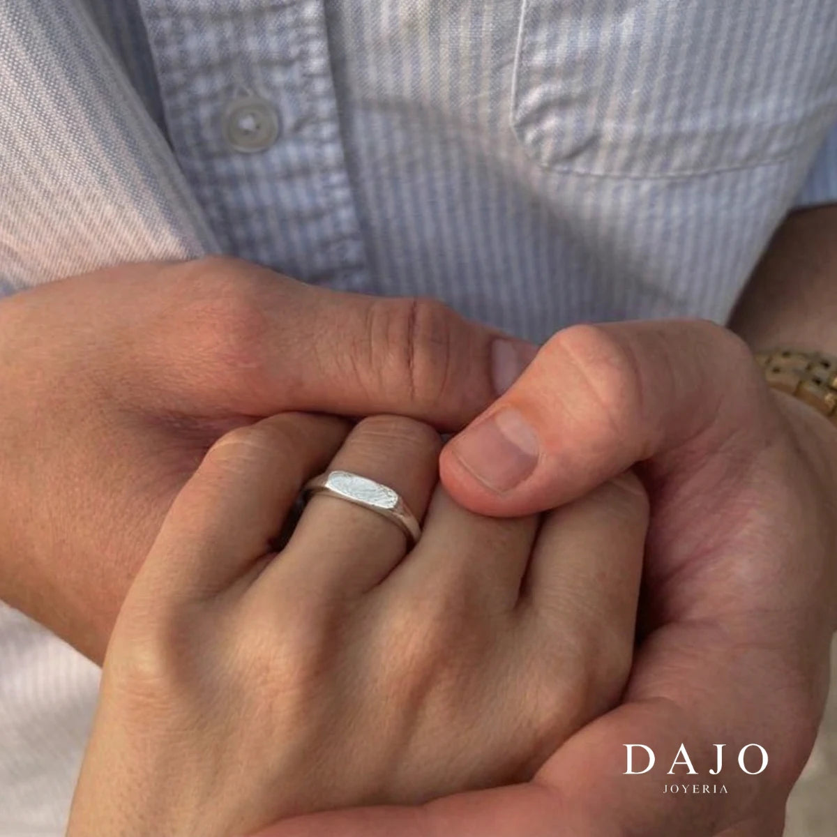 Anillo Huella Botánica - Individual plata .925 - anillo con huella grabada personalizado | DAJO Joyeria