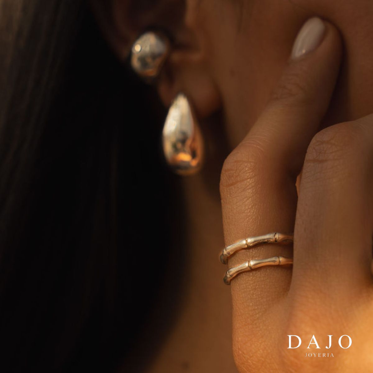 Arete Gota Extra Grande plata .925 - regalo para novia o mama | DAJO Joyeria