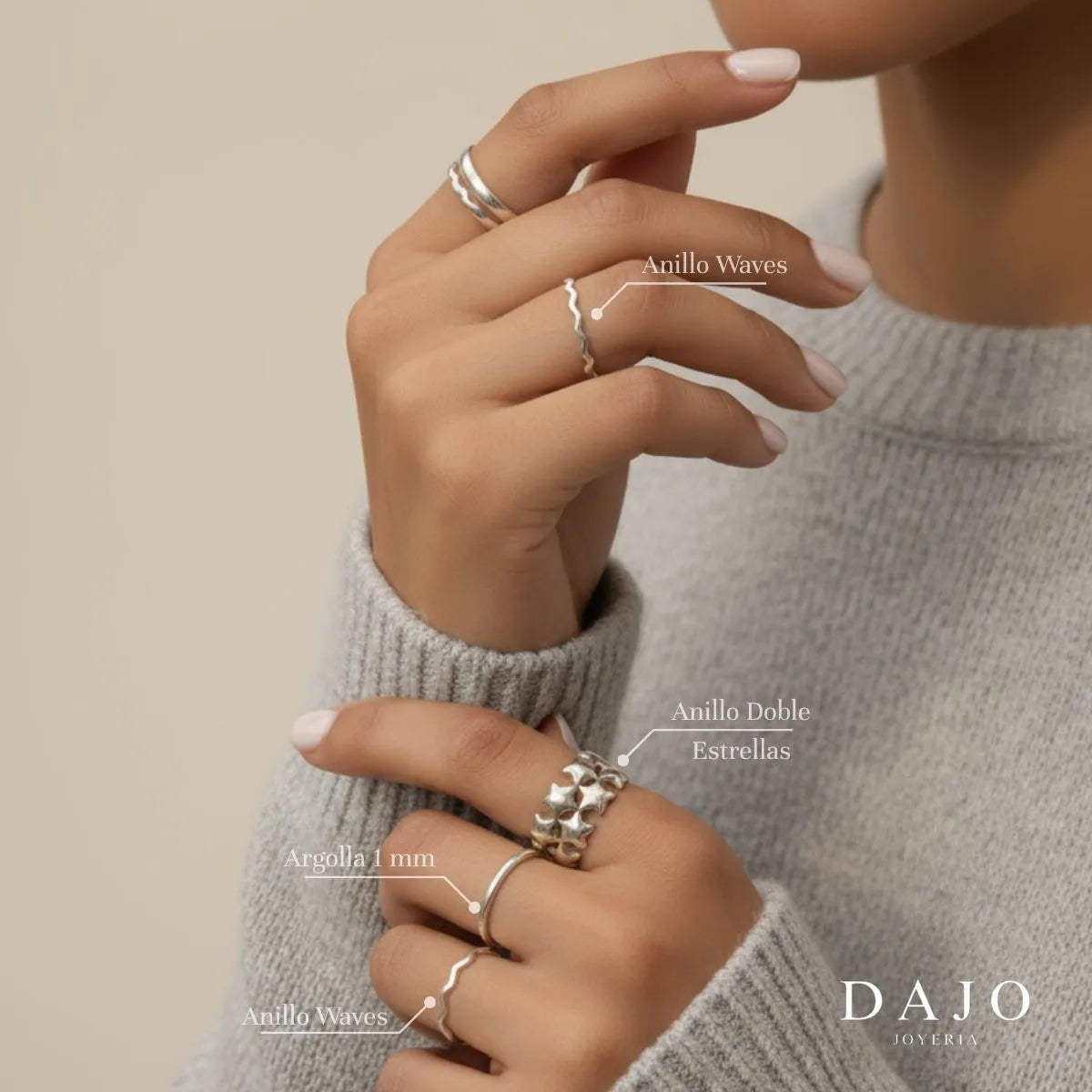 Anillo Argolla 1 mm plata .925 - regalo para novia o mama | DAJO Joyeria