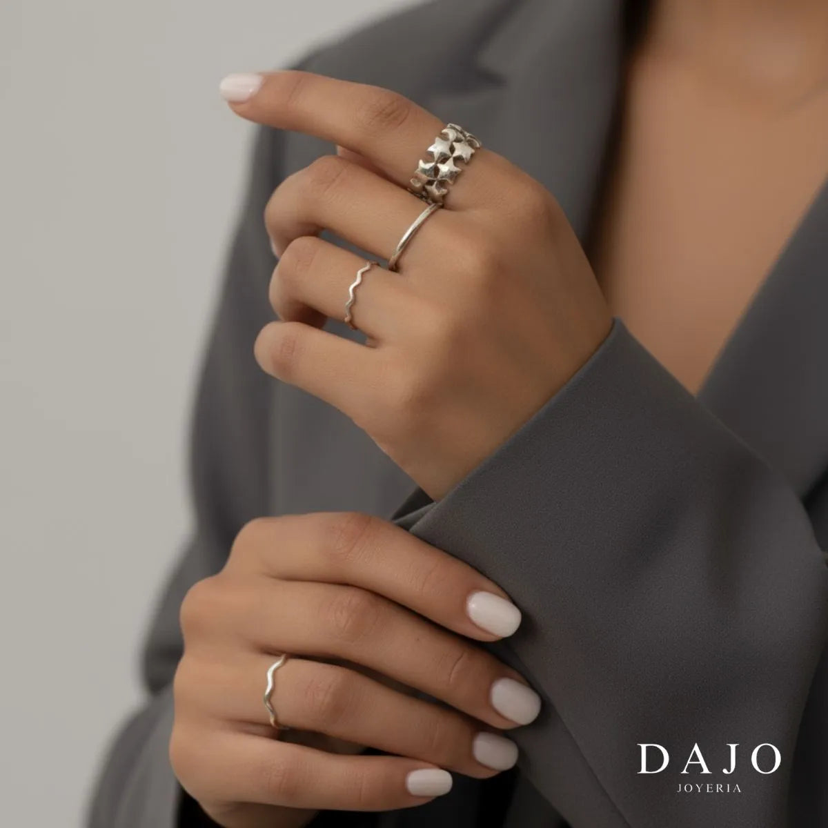 Anillo Doble estrella plata .925 - regalo para novia o mama | DAJO Joyeria