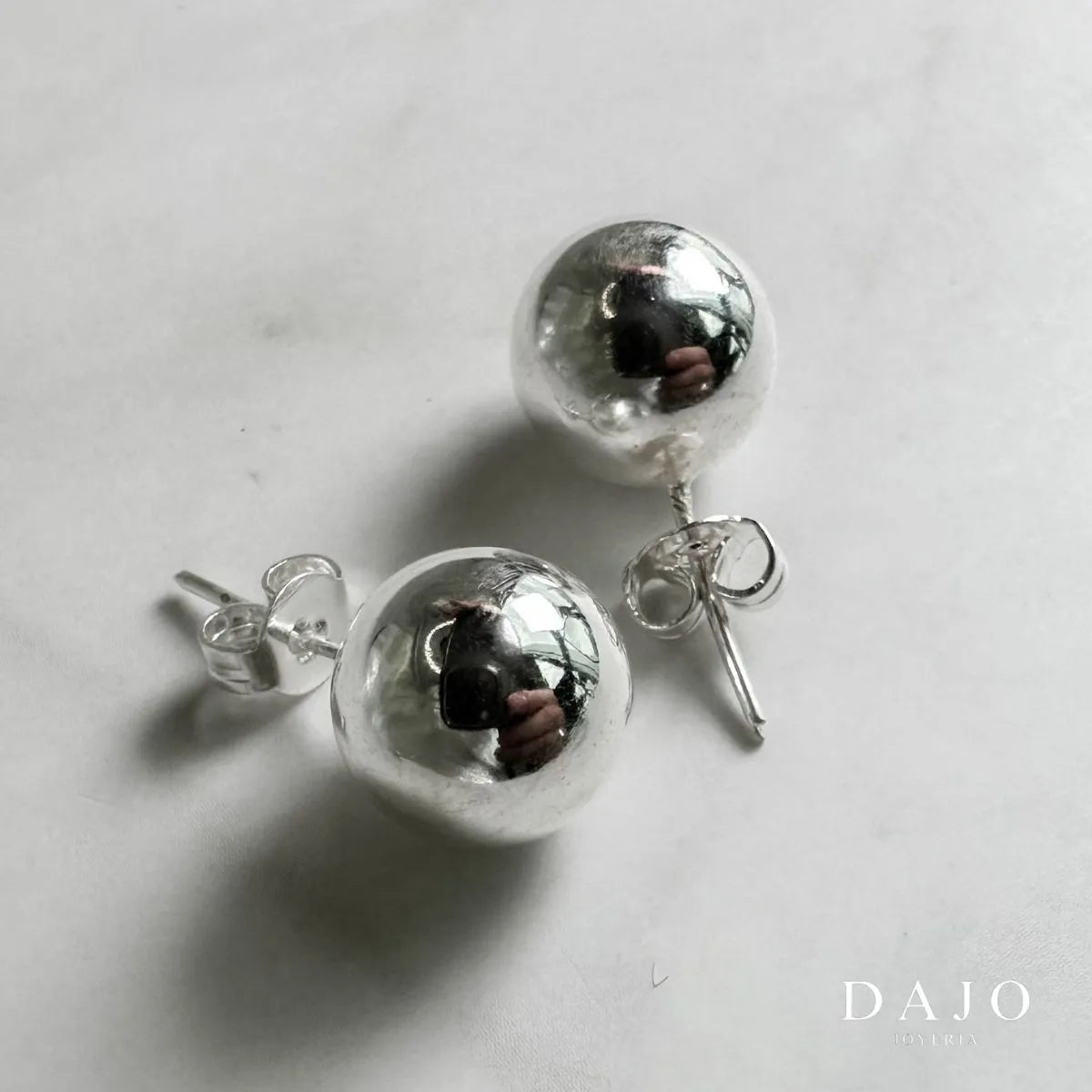Arete Bola 10 mm plata .925 - regalo para novia o mama | DAJO Joyeria