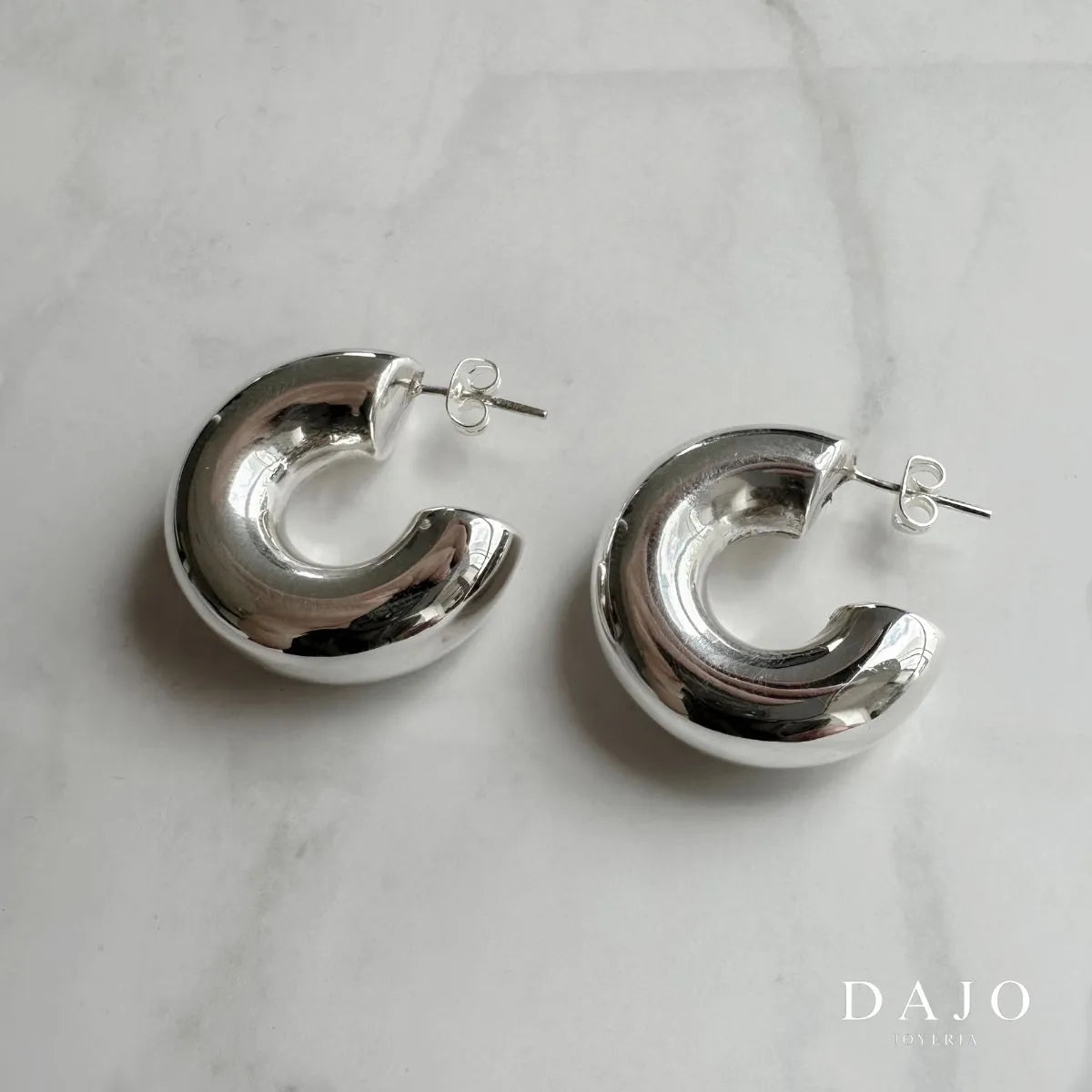 Arete Macaroni Chunky Chico plata .925 - regalo para novia o mama | DAJO Joyeria