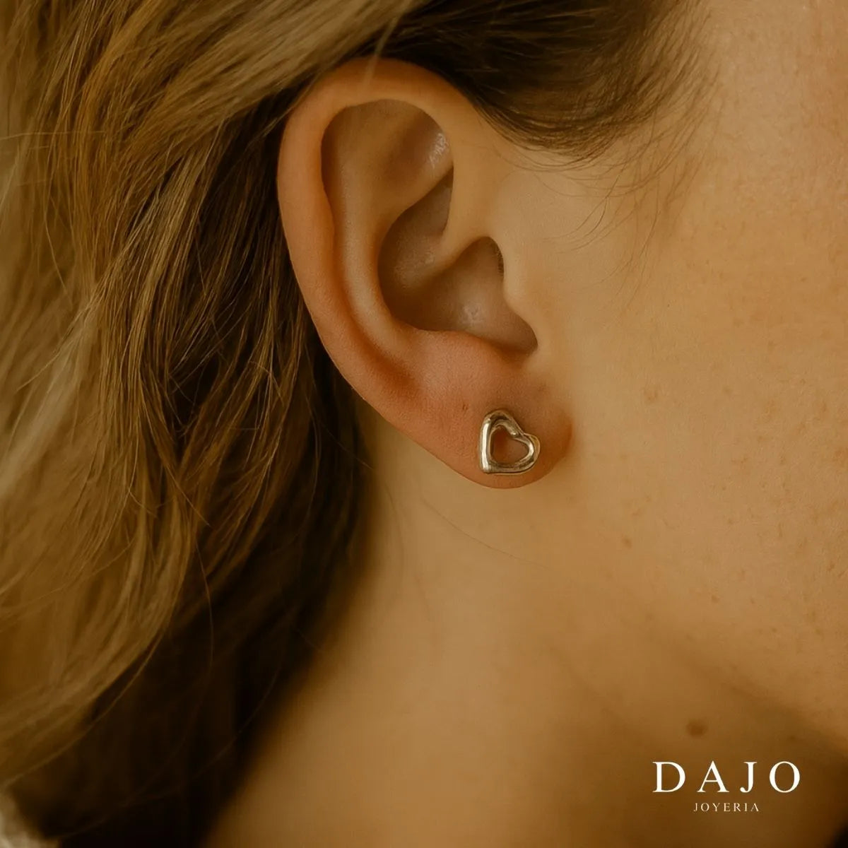 Arete Corazón Irregular plata .925 - regalo para novia o mama | DAJO Joyeria