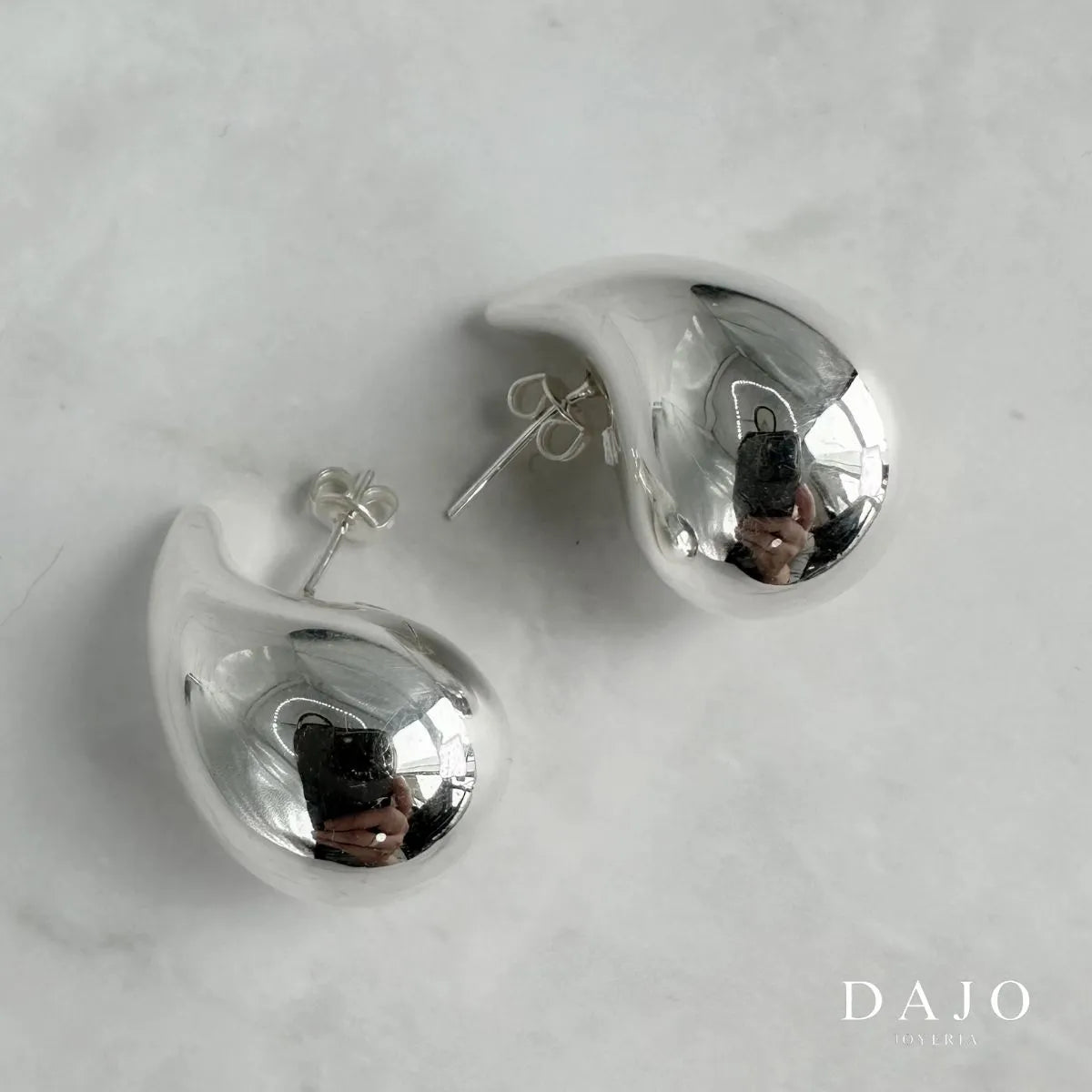 Arete Gota Extra Grande plata .925 - regalo para novia o mama | DAJO Joyeria