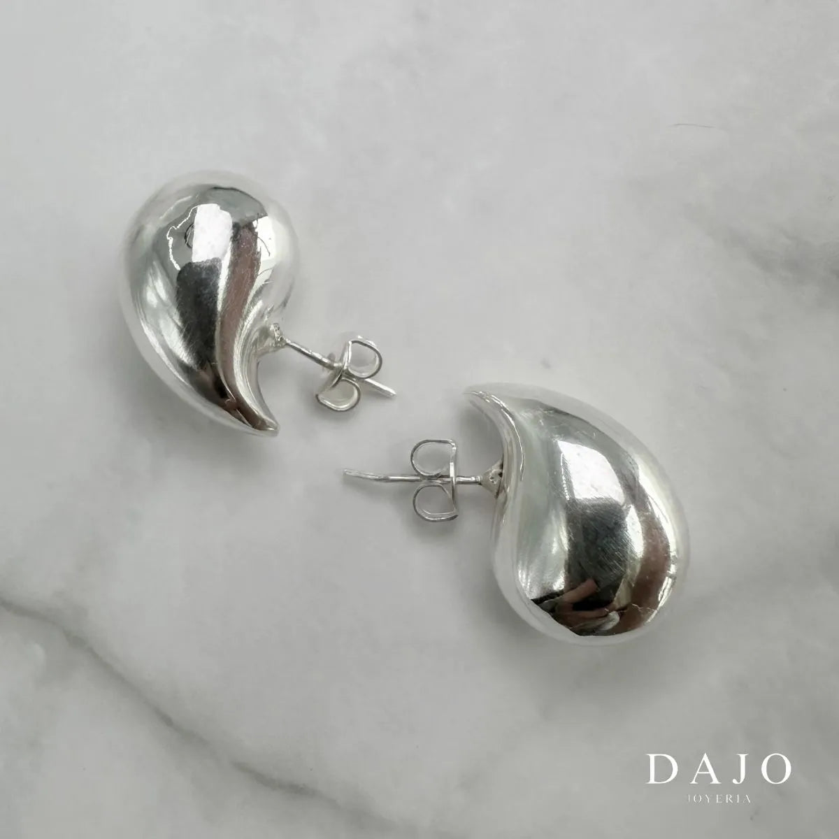 Arete Gota grande plata .925 - regalo para novia o mama | DAJO Joyeria