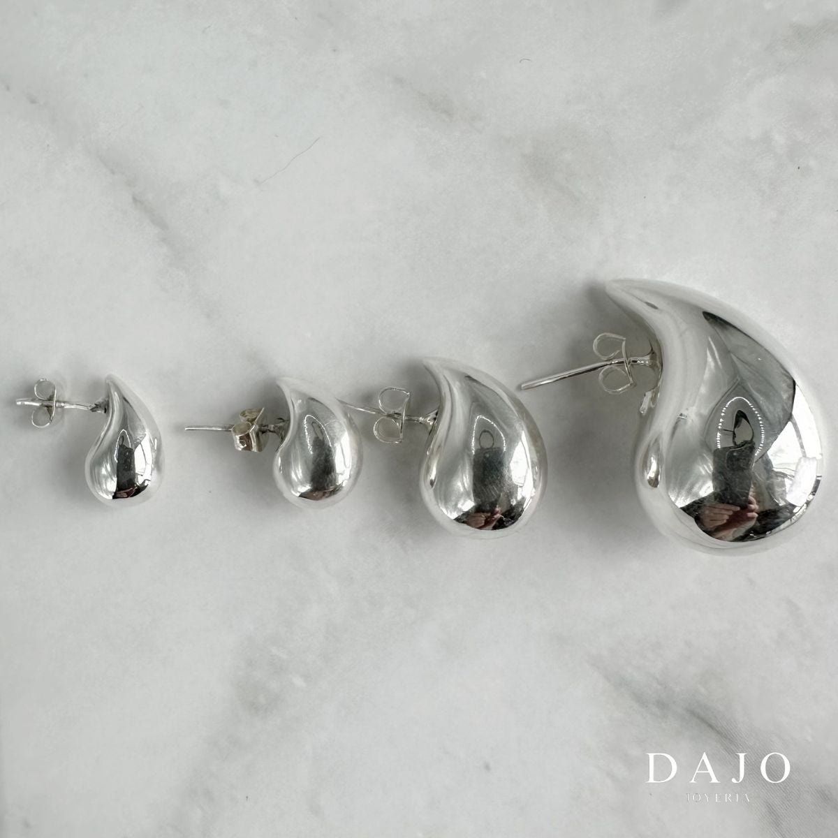 Arete Gota grande plata .925 - regalo para novia o mama | DAJO Joyeria
