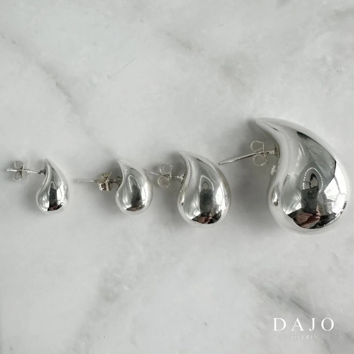 Arete Gota mediano plata .925 - regalo para novia o mama | DAJO Joyeria