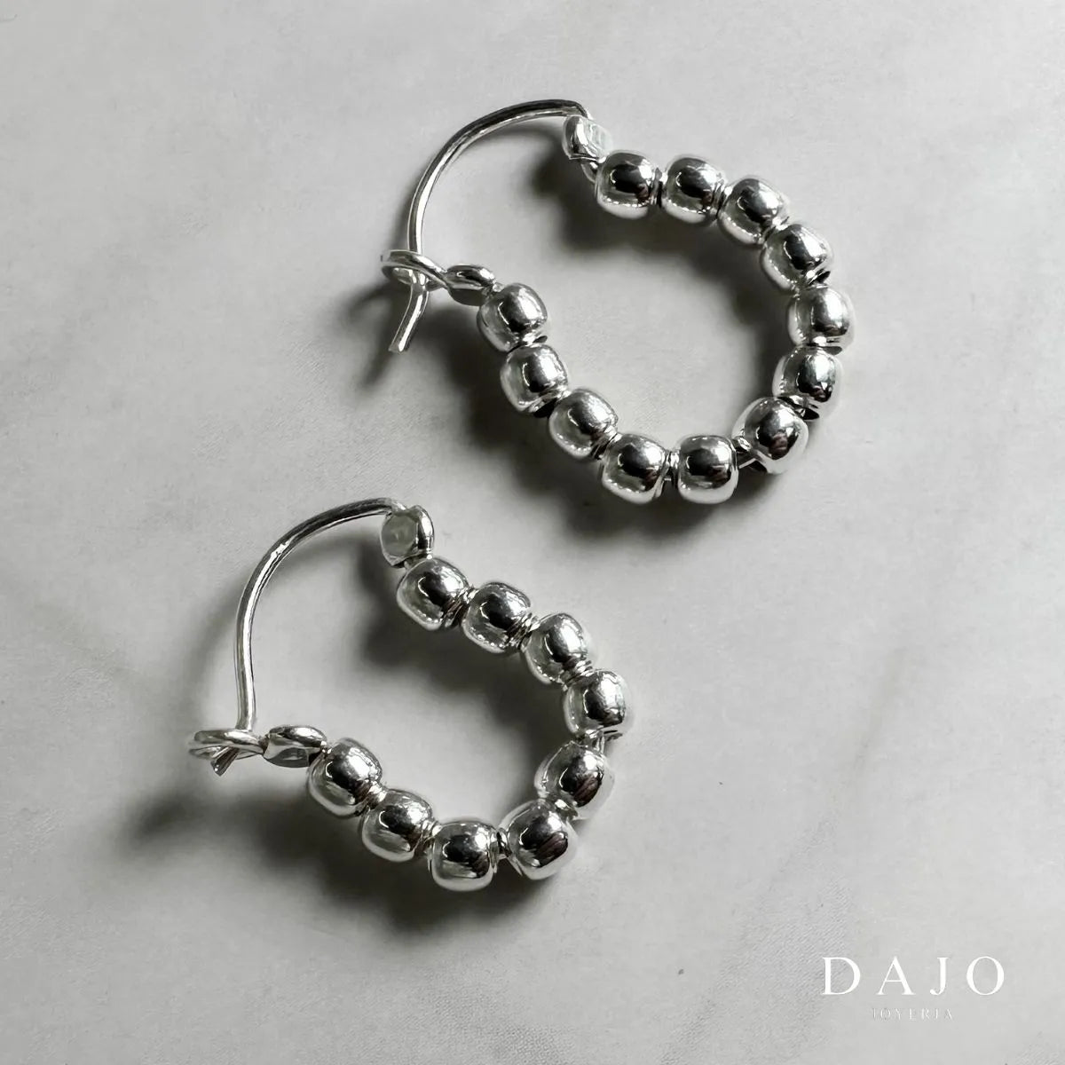 Arete Hoop Bola plata .925 - regalo para novia o mama | DAJO Joyeria