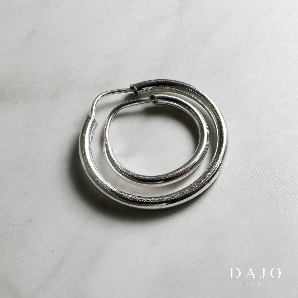 Arete Hoop 2cm plata .925 - regalo para novia o mama | DAJO Joyeria