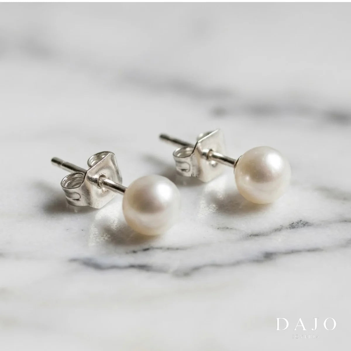Arete Perla Chica plata .925 - regalo para novia o mama | DAJO Joyeria