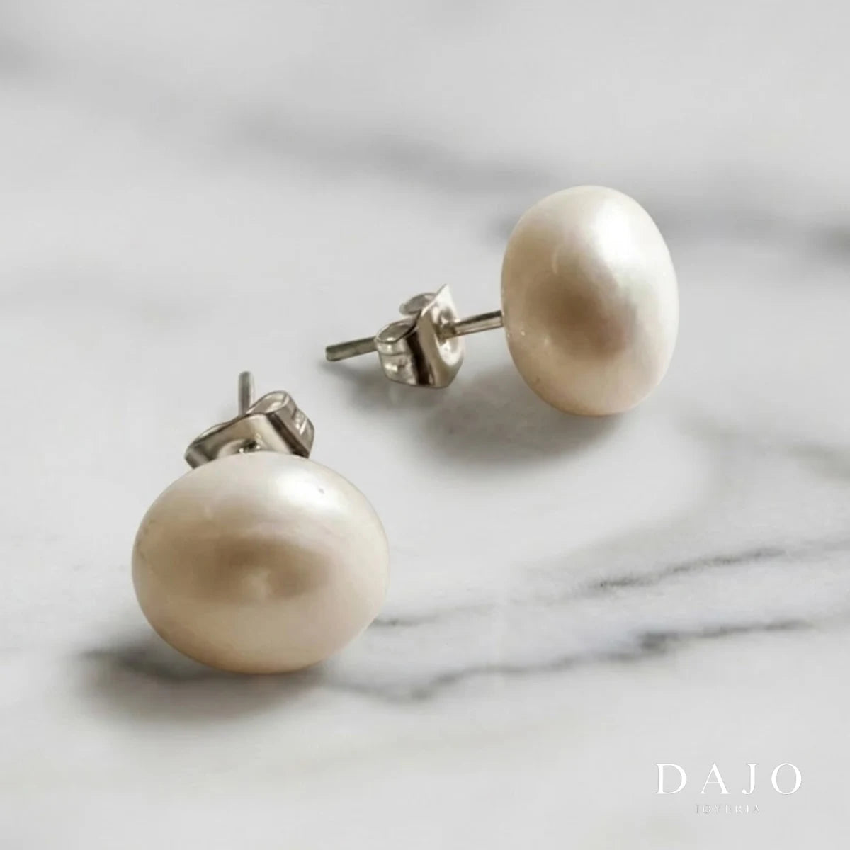 Arete Perla Mediano plata .925 - regalo para novia o mama | DAJO Joyeria