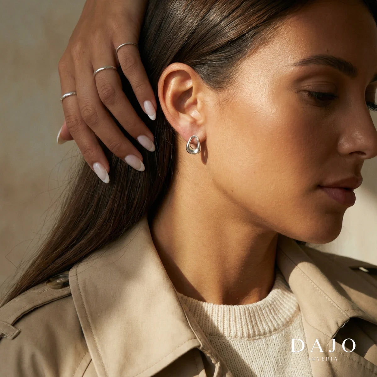 Arete Drop Irregular plata .925 - regalo para novia o mama | DAJO Joyeria