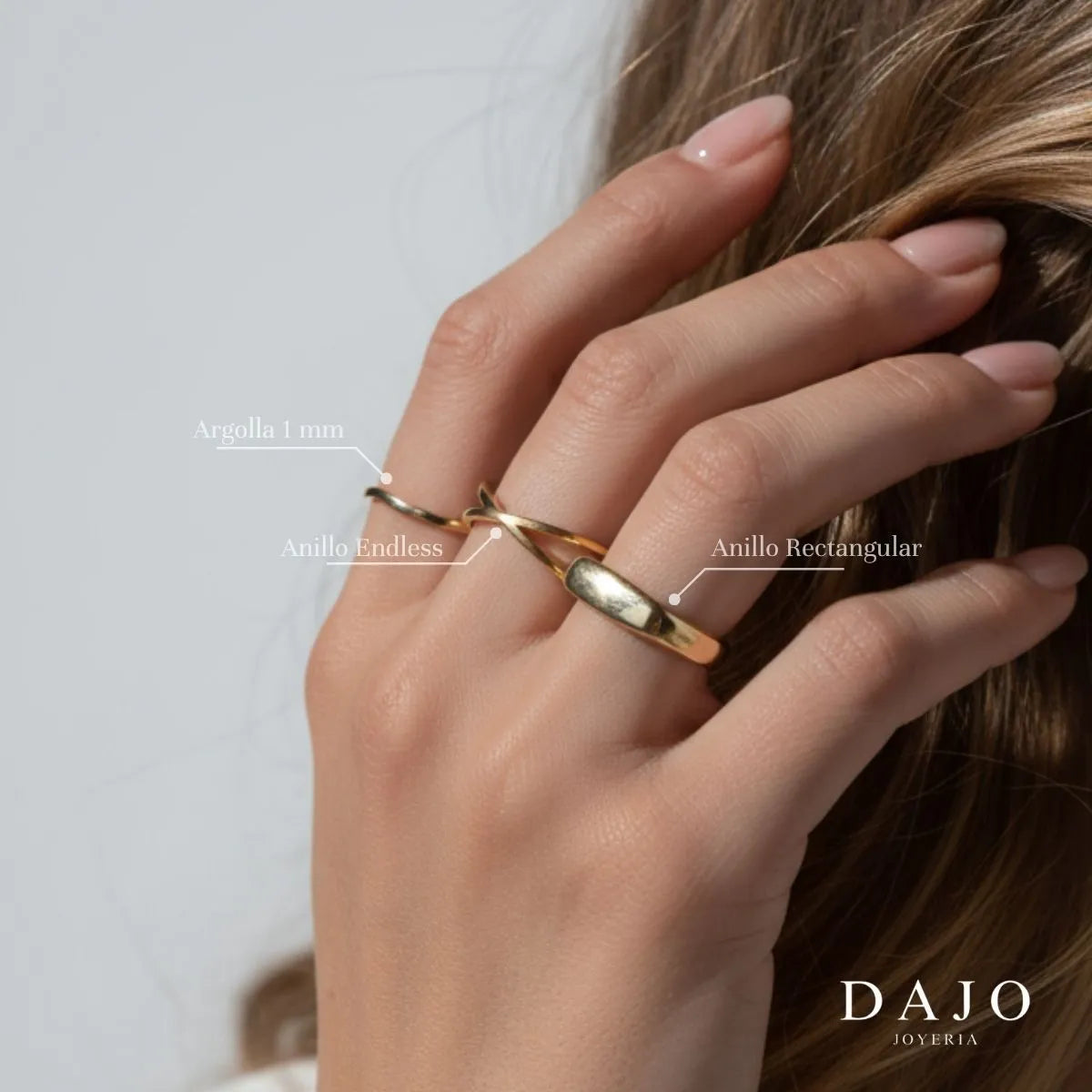 Anillo Argolla 1 mm Oro Solido plata .925 - regalo para novia o mama | DAJO Joyeria