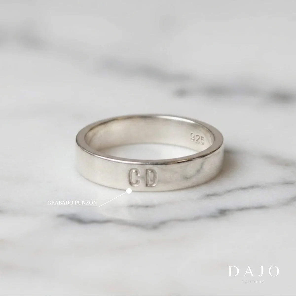 Anillo Argolla 4 mm plata .925 - regalo para novia o mama | DAJO Joyeria