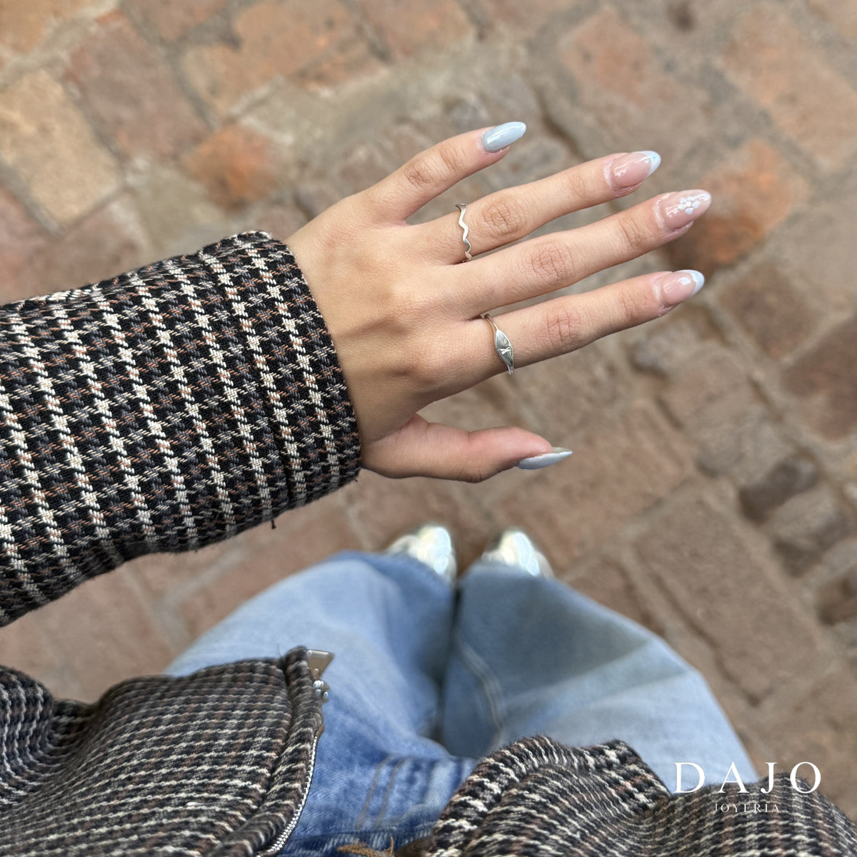 Anillo Botánica con Inicial plata .925 - regalo para novia o mama | DAJO Joyeria