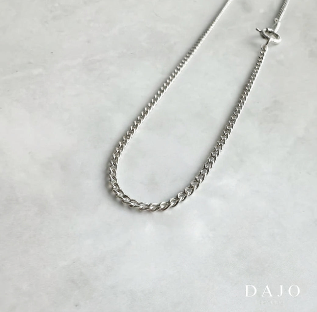 Cadena barbada 1 mm plata .925 - regalo especial para el | DAJO Joyeria