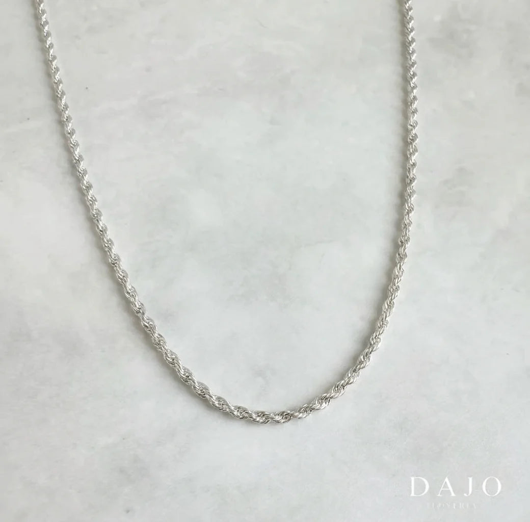 Cadena Torzal 1 mm plata .925 - regalo especial para el | DAJO Joyeria