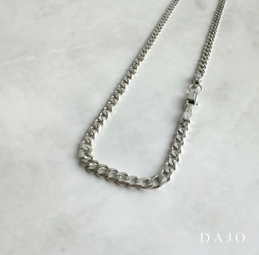 Cadena Barbada 3mm plata .925 - regalo especial para el | DAJO Joyeria