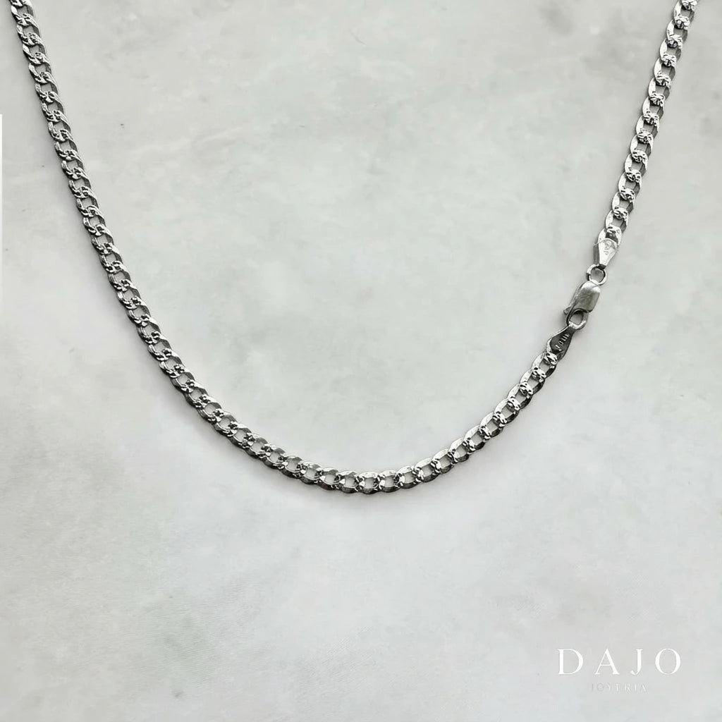 Cadena Barbada 4 mm plata .925 - regalo especial para el | DAJO Joyeria