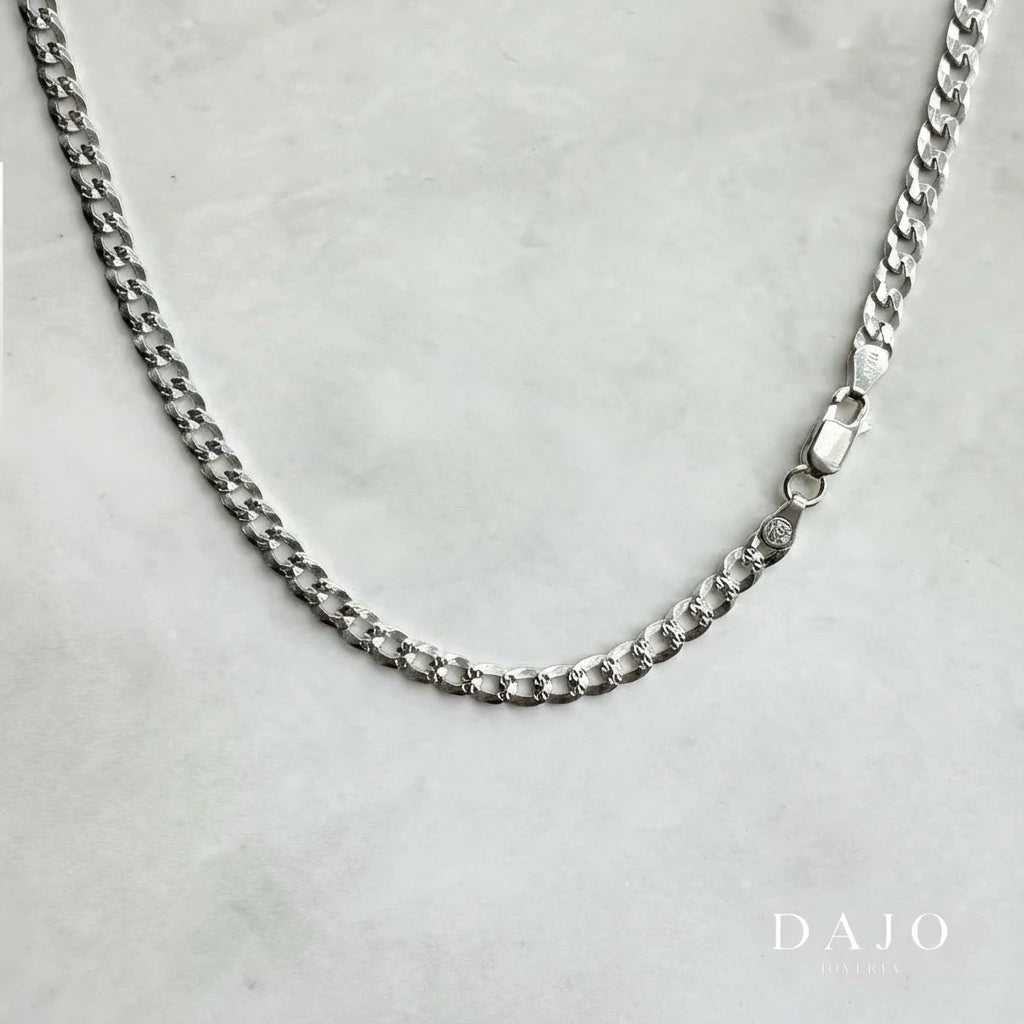 Cadena Barbada 5 mm plata .925 - regalo especial para el | DAJO Joyeria