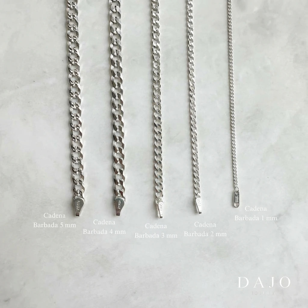 Cadena Barbada 5 mm plata .925 - regalo especial para el | DAJO Joyeria