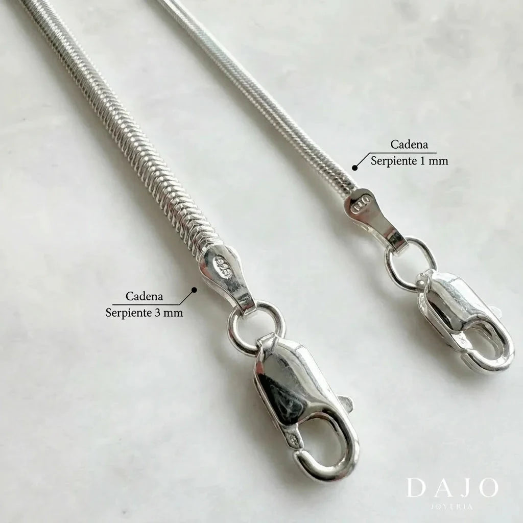 Cadena serpiente 3 mm plata .925 - regalo especial para el | DAJO Joyeria