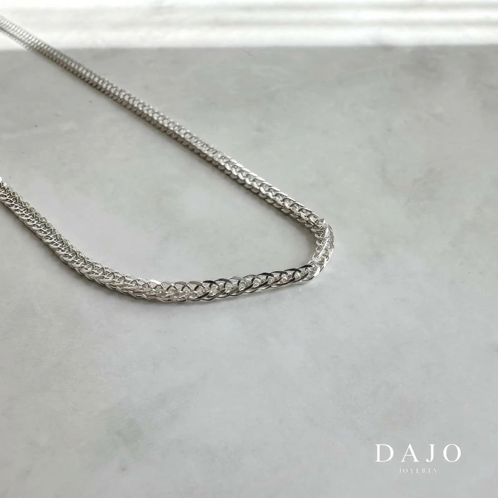 Cadena Tejida 2 mm plata .925 - regalo especial para el | DAJO Joyeria
