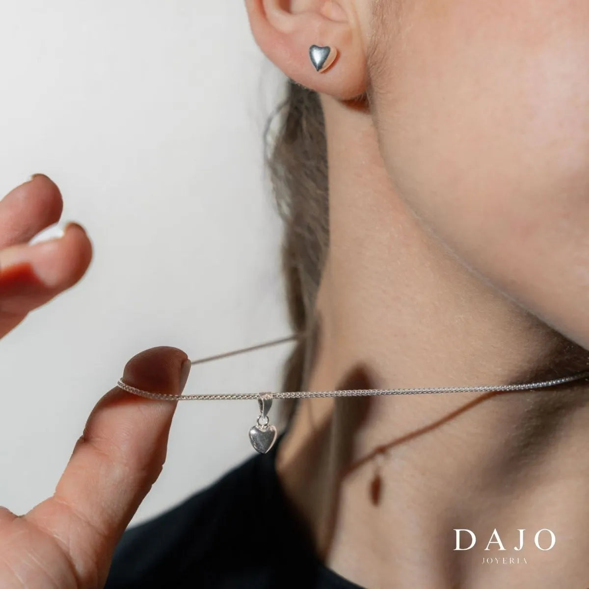 Arete Corazón plata .925 - regalo para novia o mama | DAJO Joyeria