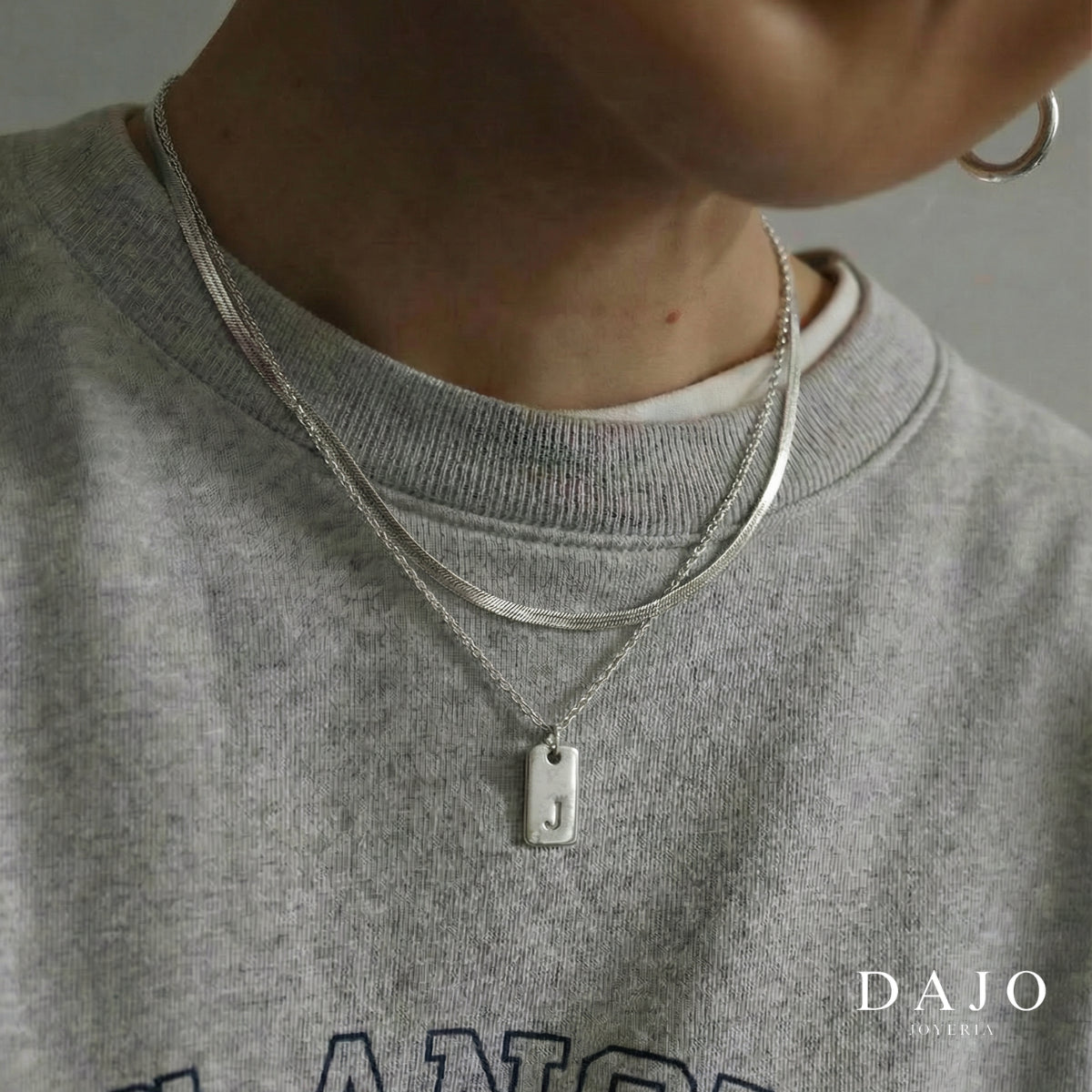 Dije Marco + Cadena plata .925 - regalo especial para el | DAJO Joyeria