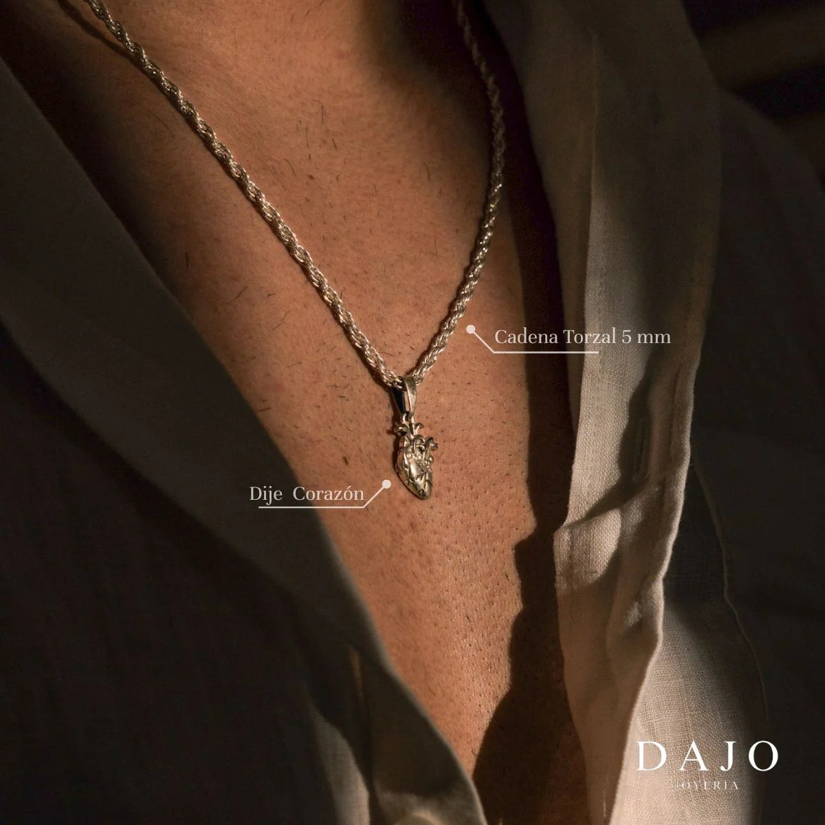 Dije Corazón Anatómico plata .925 - joyeria artesanal hecha a mano en Mexico | DAJO