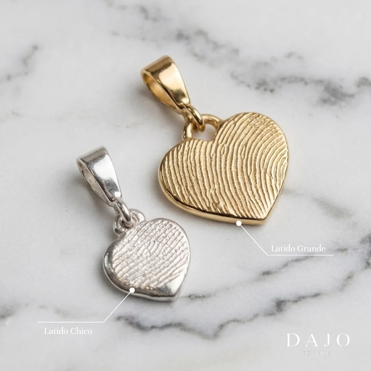 Dije Huella Latido plata .925 - anillo con huella grabada personalizado | DAJO Joyeria