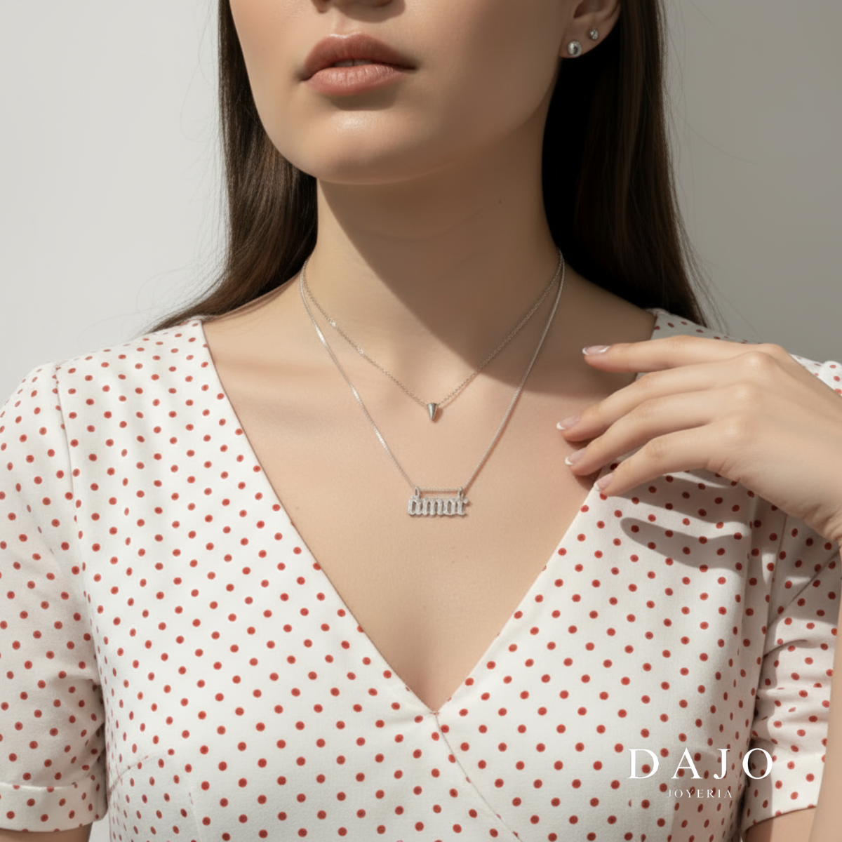 Collar Doble Corazón Half & Half