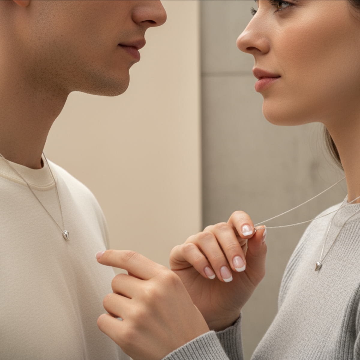 Collar Doble Corazón Half & Half