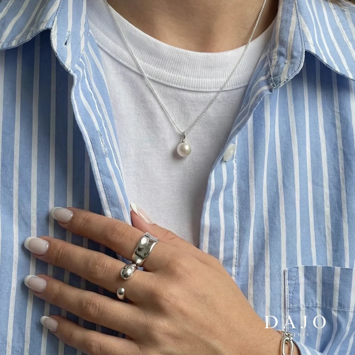 Dije Perla plata .925 - joyeria artesanal hecha a mano en Mexico | DAJO