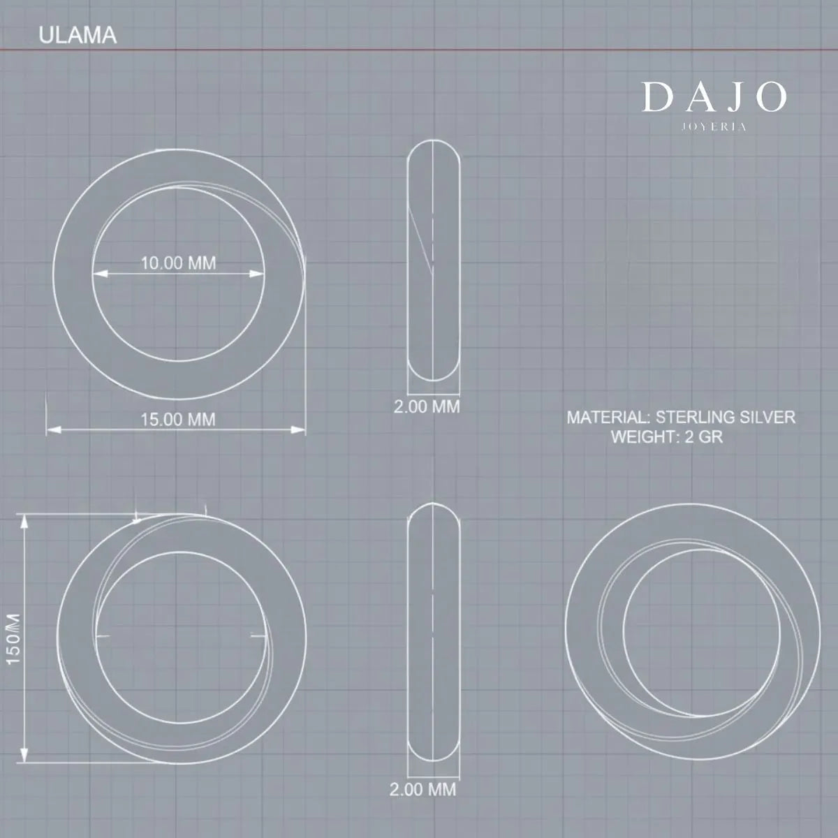 Dije Ulama plata .925 - joyeria artesanal hecha a mano en Mexico | DAJO