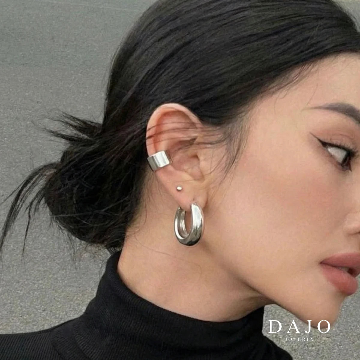 Earcuff Irregular plata .925 - joyeria artesanal hecha a mano en Mexico | DAJO