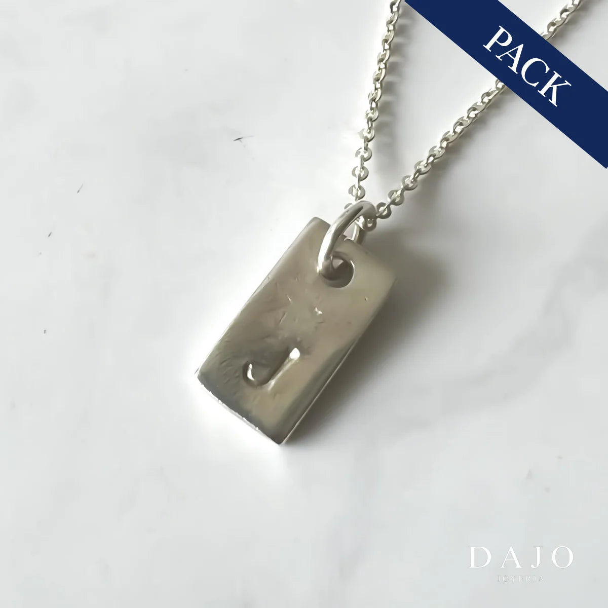 Dije Marco + Cadena plata .925 - regalo especial para el | DAJO Joyeria