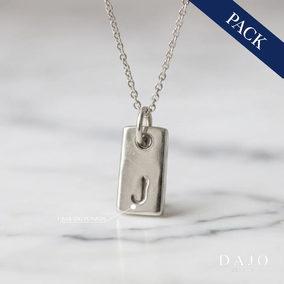 Dije Marco + Cadena plata .925 - regalo especial para el | DAJO Joyeria