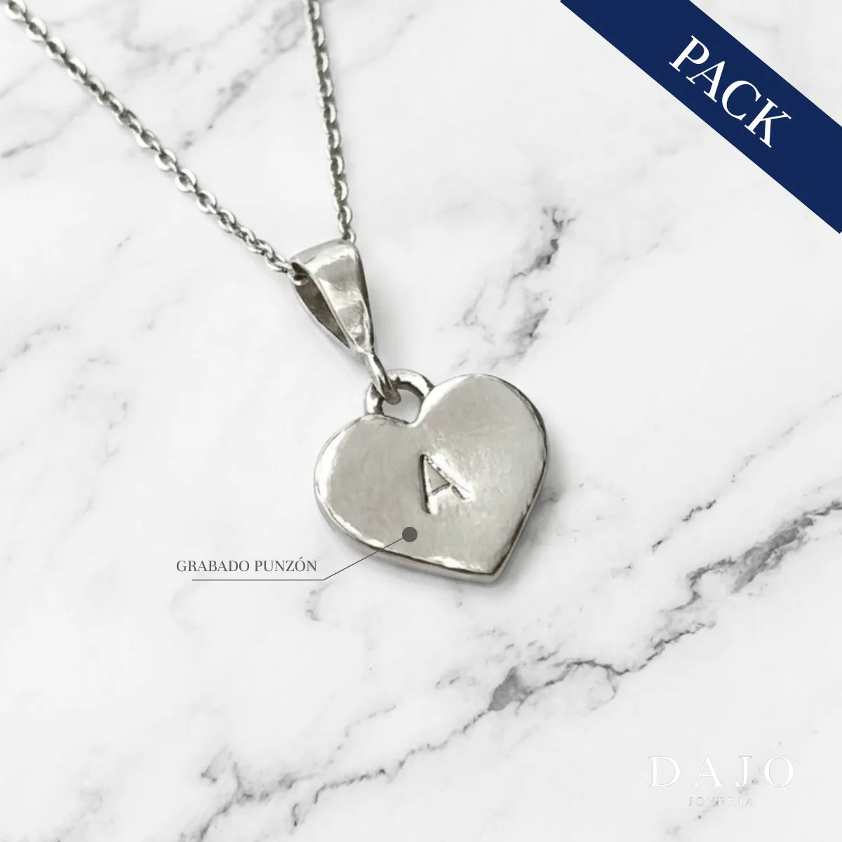 Dije Latido + Cadena plata .925 - regalo especial para el | DAJO Joyeria